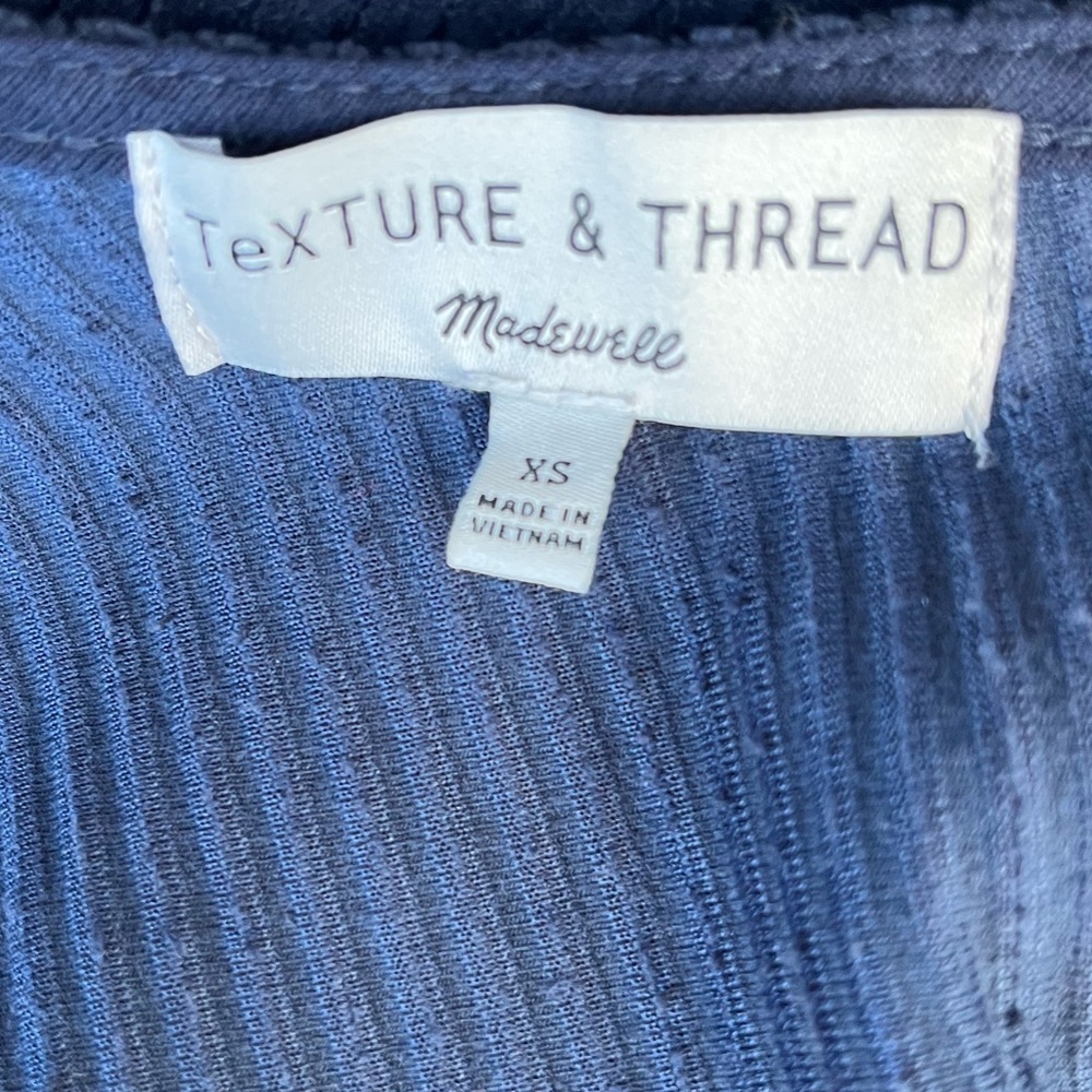 Madewell Texture & Thread Velour Corduroy Navy Blue Overalls XS - Picture 4 of 4